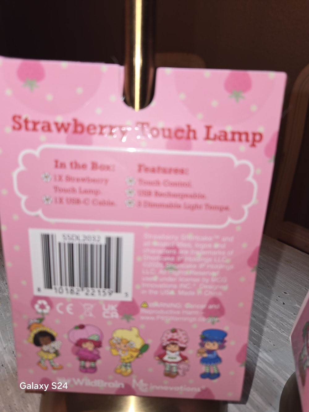 Strawberry Shortcake Strawberry Touch Lamp 3 Light Temps Glass Top New - Picture 3 of 8